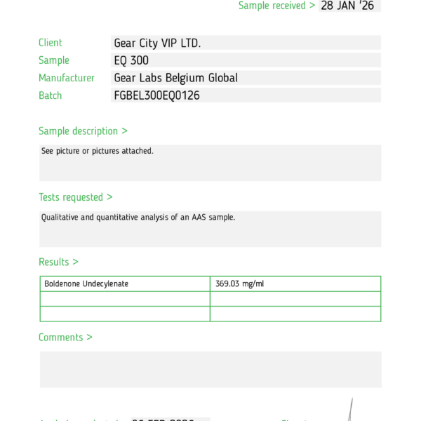 Filthy EQ 300 - Boldenone Undecylenate - Image 3